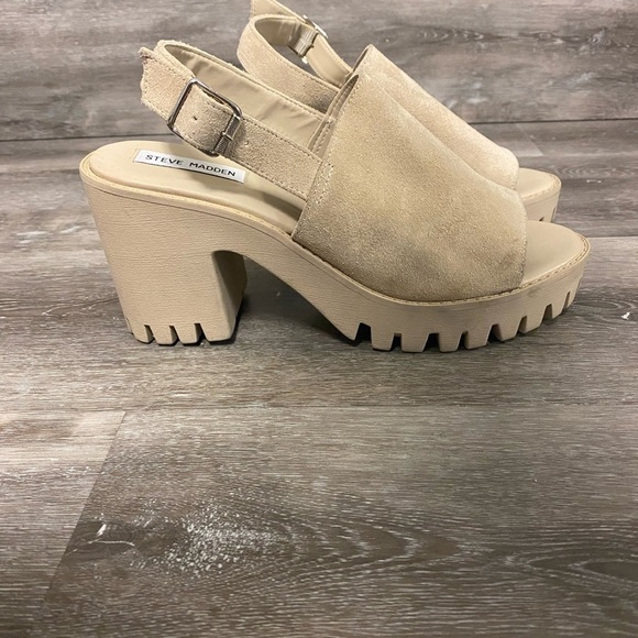 Steve Madden | Sunnyside Slingback Lug Sole Sandals In Tan Size 10M - Picture 4 of 12